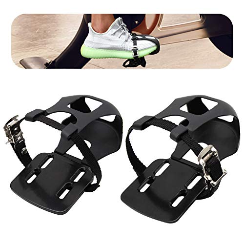 Adjustable Pedal Adapter Metal Pedals Toe Clips Cage with Straps for Peloton Bike(Not Compatible with Peloton Bike +)