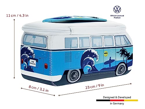 BRISA VW Collection - Volkswagen Neoprene Universal Makeup Cosmetic Travel Pharmacy Bag Pouch T1 Campervan Bus (Surf/Blue)2