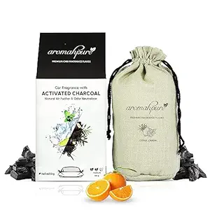 Aromahpure Premium Home Perfume Flakes with Activated Charcoal | Air Purifier with Fresh Fragrances | Citrus Charm - Orange & Lemongrass | 100 gm | Home Air Freshener |Use in Home, Kitchen, Wardrobe