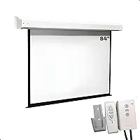 Tela De Projeção Elétrica 84pol Retratil C/Controle Remoto Automação Alexa Premium 110v