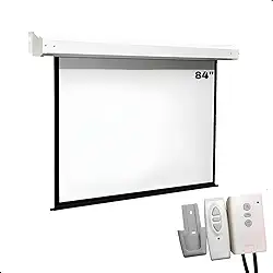 Tela De Projeção Elétrica 84pol Retratil C/Controle Remoto Automação Alexa Premium 110v