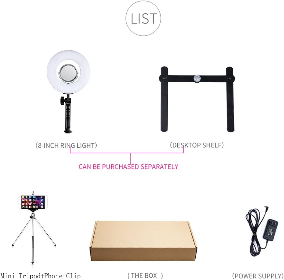 Greatest Product 8-inch LED Selfie Ring Light for Phone Video Shooting Makeup YouTube Vine Portrait Photography with Stand Mirror Table Top Dimmable Camera Photo Lamps 24W 5500K Video Circle Lights Buy 1 get 1 8-inch LED Selfie Ring Light for Phone Video Shooting Makeup YouTube Vine Portrait Photography with Stand Mirror Table Top Dimmable Camera Photo Lamps 24W 5500K Video Circle Lights