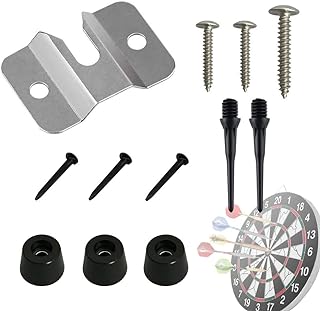 Dartboard Mounting Bracket Kit, Portable Wall Hanging Dart Board Set Dartboard Mounting Hardware Kit with Pads & Screws and Steel Dartboard Holder