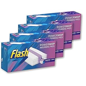 Flash Powermop Absorbing Refill Pads, Floor Cleaner, 64 Count (16 x 4)