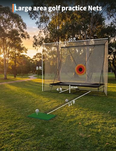 10 x 8 FT Golf Hitting Net, Golf Practice Net for Swing Training - image 2