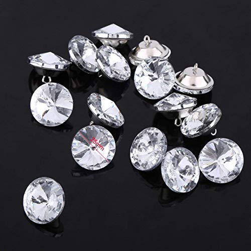 SYWAN 50PCS Clear Crystal Buttons tappezzeria