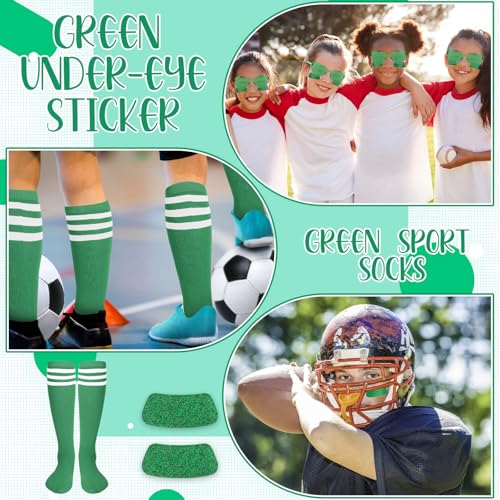 Image of Panitay 2 /12 /16 /24 Pairs Softball Soccer Socks Glitter Eye Black Stickers Team Spirit Accessories for Youth Women Sport Wear