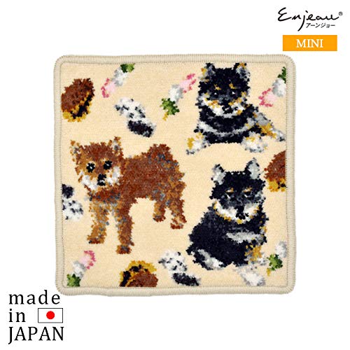 Amazon.co.jp: [Enjeau アーンジョー] シェニール織 ミニハンカチ 柴犬