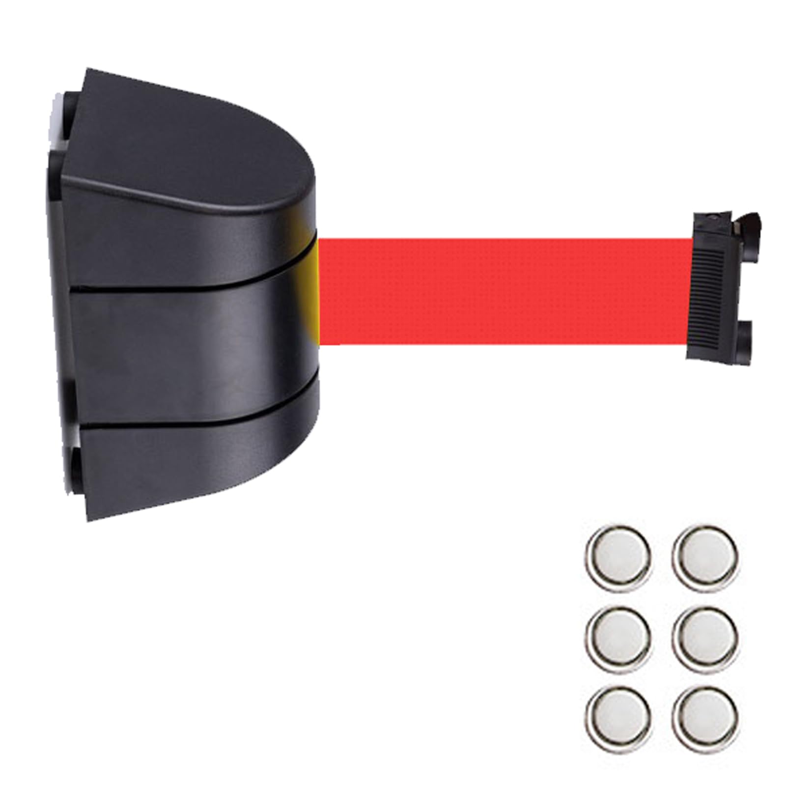 Eleeonora Black Magnetic Belt Barrier Retractable,Fixed Retractable Belt Barrier,Magnetic Retractable Queue Barrier Tape,Queuing Safety Cordon Belt,For Offices,Warehouses,Schools,And Construction Sites