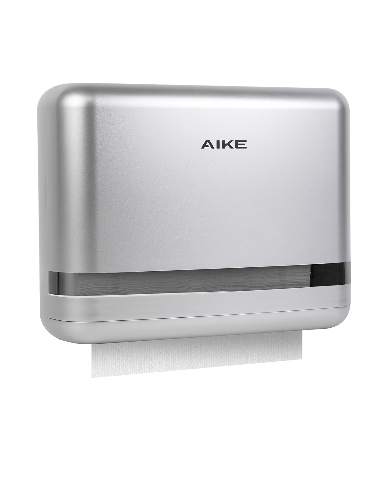 AIKE PageTurner Distributore Carta Asciugamani a Parete, 200+ Fogli, Apertura Laterale per Casa & Uso Commerciale, per Carta H2 Piegata Z (<9cm Larghezza), AK5151 Argento