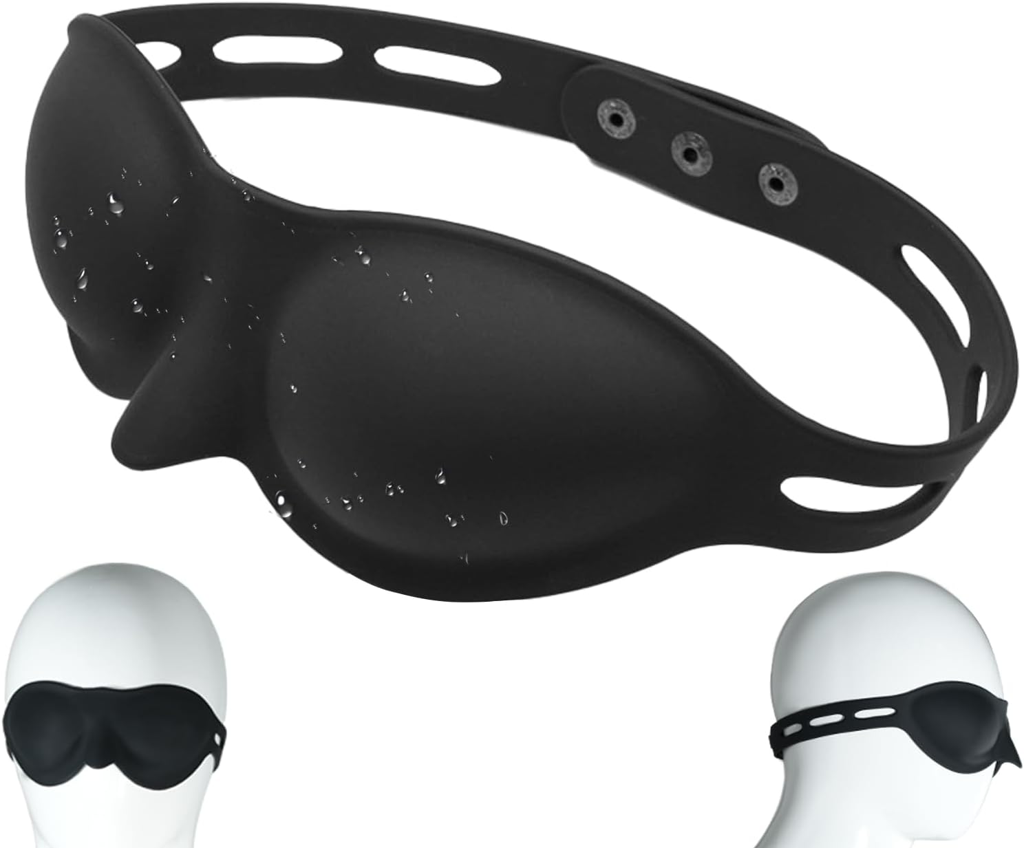 Silicone Sex Mask Adjustable Blindfold Blackout Comfortable for Adult Couple BDSM Games Black Eye Masks for Cosplay