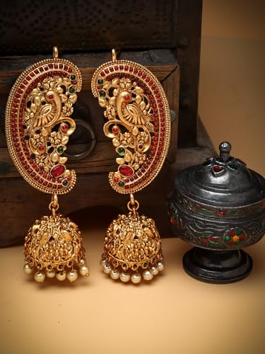 Image of Shining Diva Fashion Stylish Fancy Traditional Peacock Jhumka Jhumki Earrings for Women and Girls