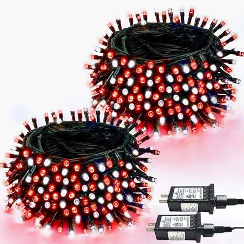 2-Pack 66FT 200 LED Christmas Lights, 13 Modes Extendable Christmas Tree Lights with Timer & Memory...