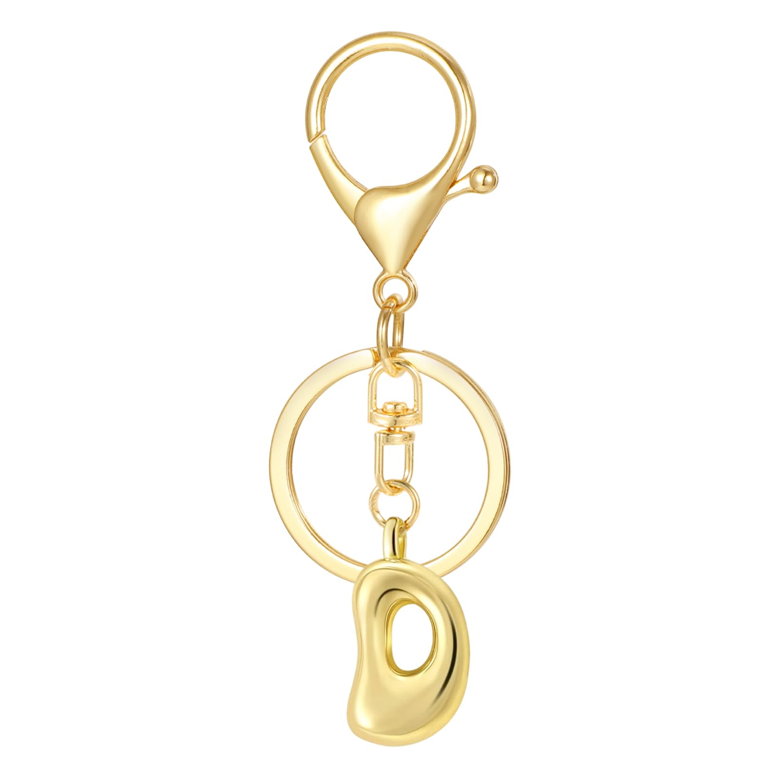 MWOOT Schlüsselanhänger Buchstabe für Frauen Mädchen, Gold Bubble Initialen Schlüsselanhänger Accessoires für Geldbörse Tasche Handtaschen Charms