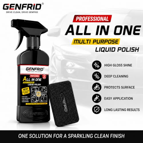 Image of All in One Multipurpose Liquid Polish for Car, Motorbike, Scooter, Household, Office Care | High Gloss | Easy Application | For Interior & Exterior Surfaces - 300mL with Applicator Pad.