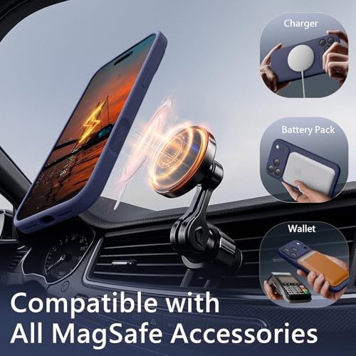 Image of FireNova Magnetic for iPhone 17 Pro Case, Compatible with MagSafe, [Integrated Silicone Camera Control Button] [Camera Protection] Anti-Scratch Microfiber Lining Phone Case, 6.3 inch, Navy Blue