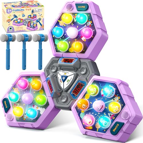 3-Players Whack Game Mole Toy for 3 Year old Boy Birthday Gift for Todder