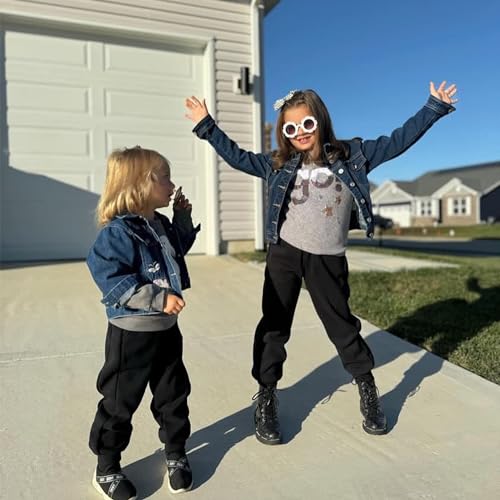 BIG ELEPHANT Boys Girls Fleece Lined Sweatpants, Youth Soft Cotton Athletic Jogger, Kids Basic Active Pants with Pockets2