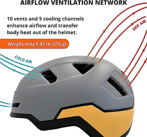 Image of XNITO Bike Helmet with LED Lights - Urban Bicycle Helmet for Adults, Men & Women - CPSC & NTA-8776 Dual Certified - Class 3 E-Bikes, Scooters, Onewheel, Commuter, Mountain