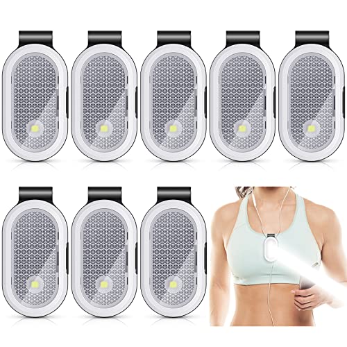 8 Pack Running Light, Jogging LED Light High Visibility Reflective Running Gear Dog Walking Light Clip on Running Lights for Camping, Hiking, Running, Jogging, Pets, Outdoor Adventure