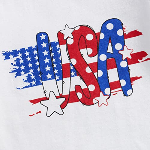 Toddler Baby Boy 4Th Of July Outfit Usa Letters Print T-Shirt Tops Drawstring Stars Striped Shorts Summer Clothes Set (Blue Red, 2-3 Years) #TOP4