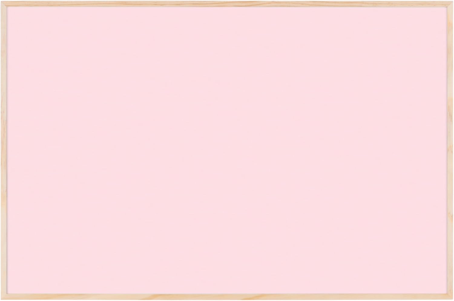 Bi-Office Earth New Basic Peony Magnetic Board 38.5 x 28.5 cm Painted Steel Finish Natural Wood Frame