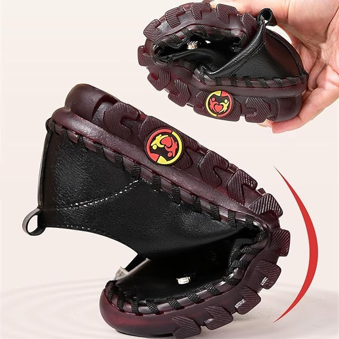 Ultra Soft Orthopedic Shoes for Women Leather Round Toe Flat Shoes Casual Walking Shoes with Arch Support Comfort Breathable4