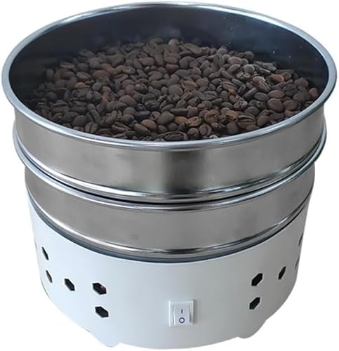 コーヒークーラー コーヒー豆クーラー 焙煎冷却機 焙煎冷却 ロースター急冷豆ホームカフェ焙煎用 二重層 業務用 家庭用 (1000g,ホワイト)