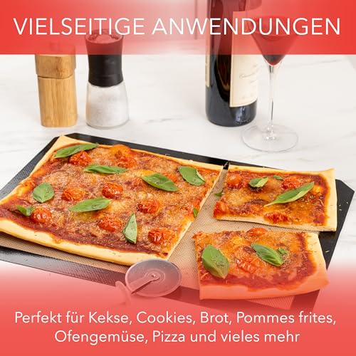 AVANA Backmatte aus Silikon (3er Set) Wiederverwendbare Backfolie Silikonmatte Antihaftbeschichtung Rutschfest Teigmatte Hitzebeständige Backunterlage