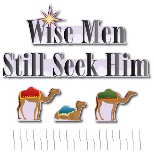 Wise Men Still Seek Him Victorystore Christmas Yard Sign Outdoor Lawn Decorations Shaped Outdoor Religious Yard Sign, Includes 20 Stakes #TOP1
