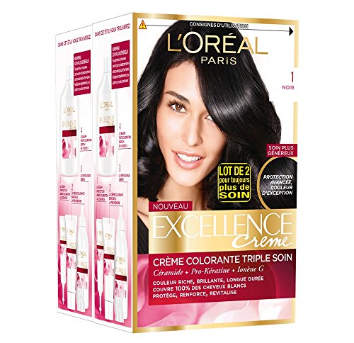 Coloration permanente pour raviver un noir intense à la maison Excellence Crème