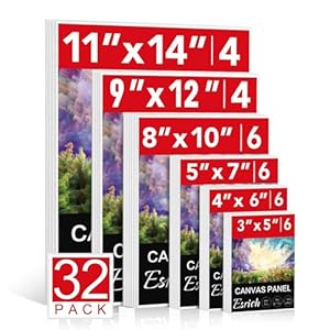 ESRICH 32 Stück Leinwände zum Malen Set
