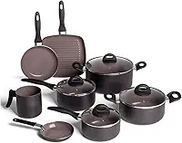 Brinox - Jogo de Panelas 8 Peças Ceramic Life Smart Plus - Preto