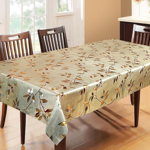 Image of Dakshya Industries PVC Waterproof Withoutlace Dining Table Cover (Size - 54X78 Inch) Rectangle 6 Seater Heat Rasistant, Patti