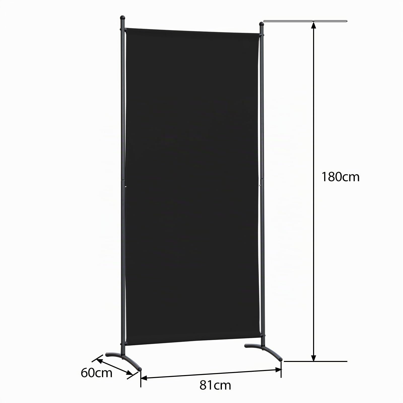 Angel Living Biombo Separador de 1 Panel, Decoración Elegante, Separador de Ambientes Plegable, Divisor de Habitaciones, 80X180 cm (Negro)