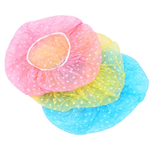 3 x Shower Cap, Impermeabile Cuffia Doccia Elastico Per Capelli Swimming Cap, Blue - Image 3