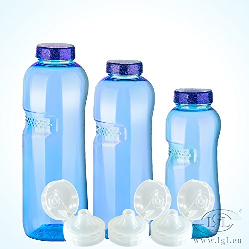 Cavodrink Cavodrink 3er Set Trinkflasche 0,5/0,75 Liter Flaschen mit Trinkflasche und mit Deckel