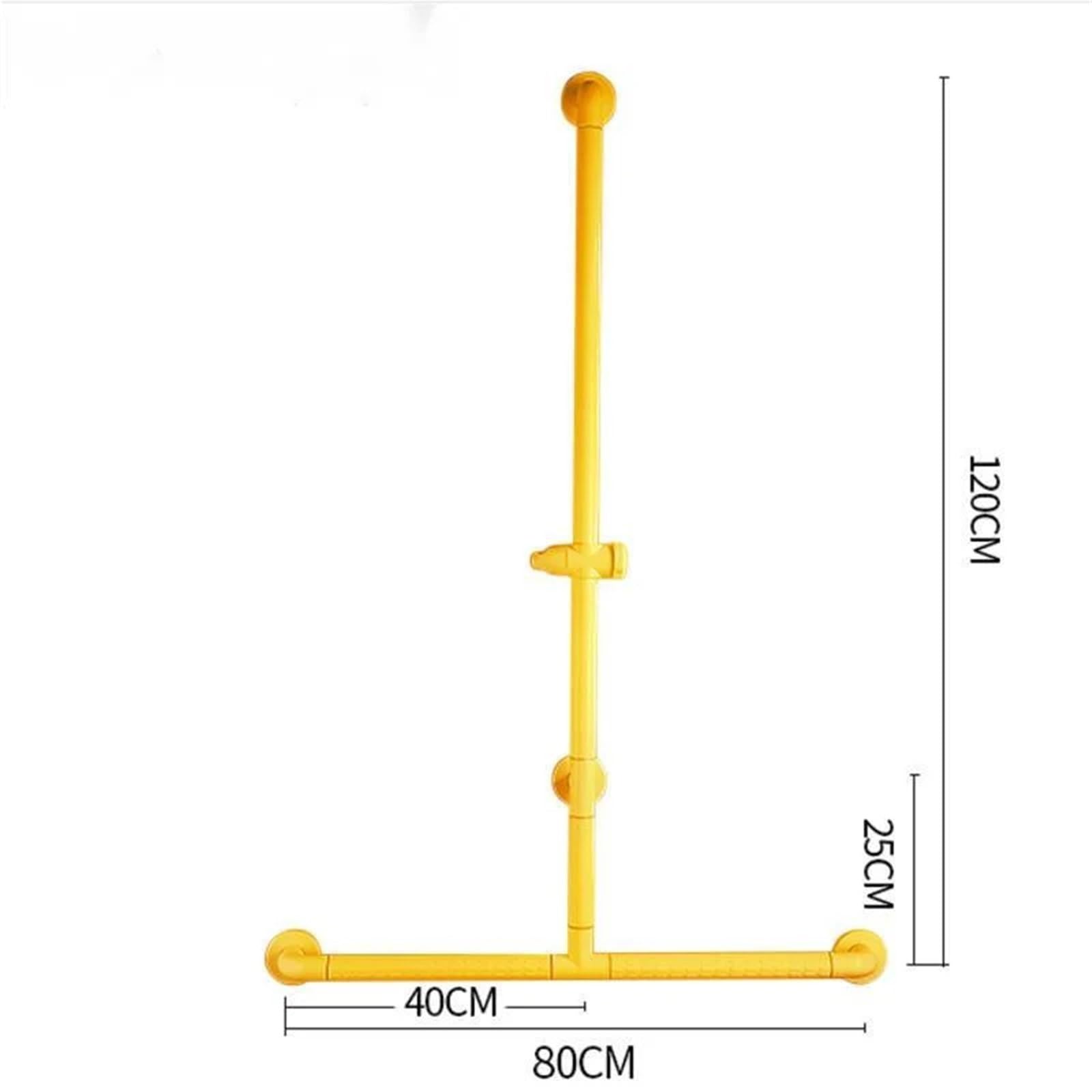 Barras de Apoyo para baños Asa de baño para Personas Mayores, Ajustable, Tipo T, para Inodoro, Segura, Antideslizante, Tipo L(- Yellow 60 x 80cm)