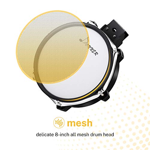 Donner DED-200 Kit de batterie électronique en maille E avec 225 sons, support métallique en fer plus stable, 5 tambours… - Les Beatles, Paul McCartney, John Lennon, RIngo Starr, George Harrison Donner DED-200 Kit de batterie électronique en maille E avec 225 sons, support métallique en fer plus stable, 5 tambours… – Image 3