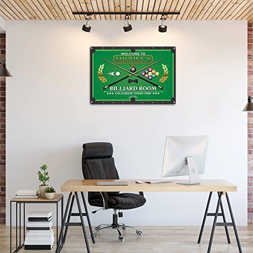 Muchnee Customized Billiard Room Décor – Vintage Billiard Wall Hanging Decoration, Rustic Men Cavve Masterpiece, One-Sided Printed Metal Wall Art, Suitable For Pubs, Billiard Halls, Restaurants #TOP6