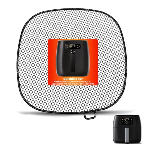 Image of Air Fryer Accessories for Philips, 7.2 inch Square Drip Pan for Philips HD9741 3QT Tray Rack Compatible with HD9641 HD9721, HD9730, Dishwasher Safe