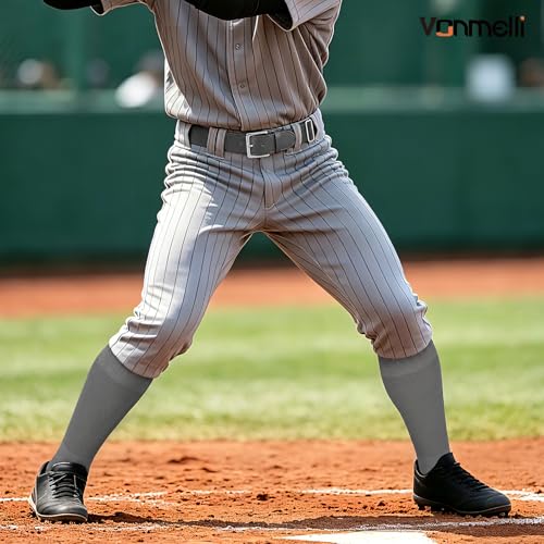 Image of VONMELLI Youth Baseball Belt and Socks Combo, Elastic Softball Belts and Socks for Boys and Adult (2 Pairs of Socks & 1 Belt)