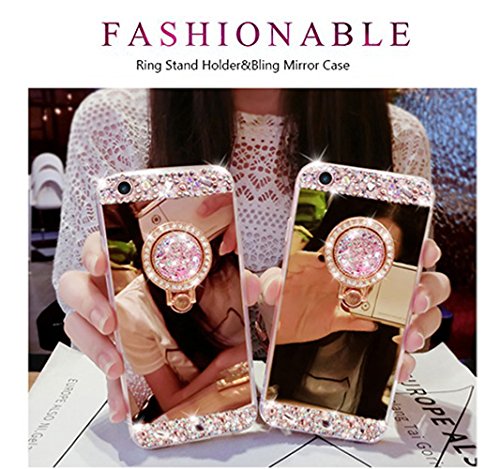 Shinetop Galaxy Note 5 Case Glitter, Luxury Crystal Rhinestone Soft Tpu Rubber 3D Diamond Bling Mirror Case Cover With Metal Ring Stand Holder [360 Degree Rotating] For Samsung Galaxy Note 5-Gold #TOP4