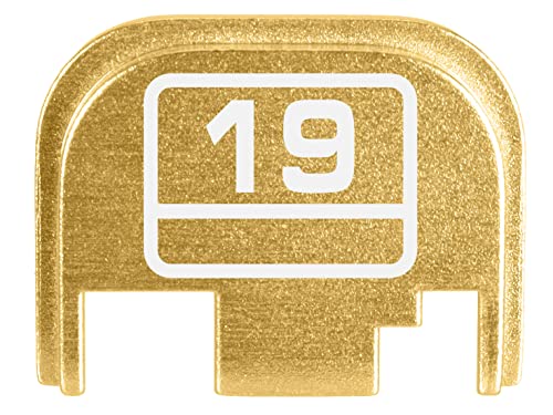 NDZ Performance Rear Slide Cover Back Plate for Glock Gen 1-4 Laser Engraved Anodized Aluminum in TrueGold - G Square Model 19