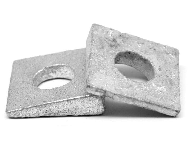 1/2 in. Beveled Square Washers Hot Dip Galvanized Steel Wedge Washers Tapered Bevel 100 pcs HQ
