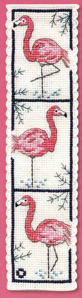 Textile HeritageFlamingo Bookmark Cross Stitch Kit