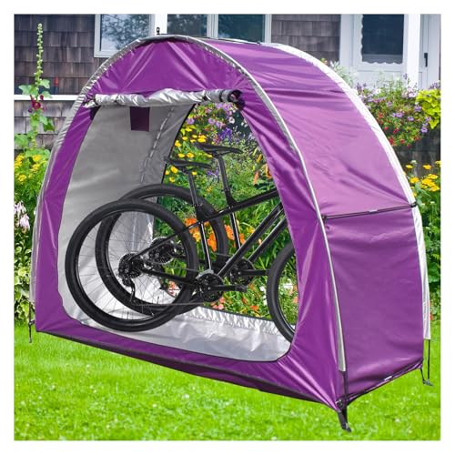 ZGYOZMNG Tenda per Bicicletta da 2 Pezzi, può Essere giuntata, deposito per Bici all'aperto con Tessuto Oxford 210D PU4000 Impermeabile, Piccole tettoie per Cortile, Viola (Viola)
