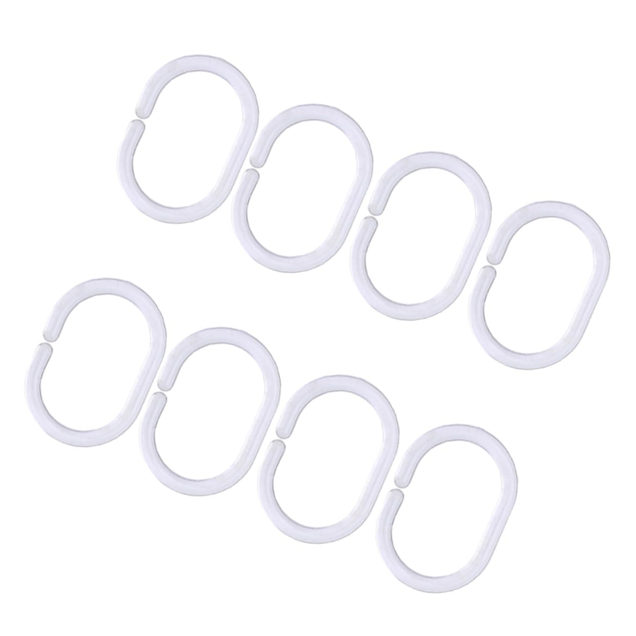 ABOOFAN 72 Pcs C Shaped Transparent Shower Curtain Hooks Plastic Bath Drape Rings for Smooth Gliding Action Bathroom Changing Room and Dressing Room