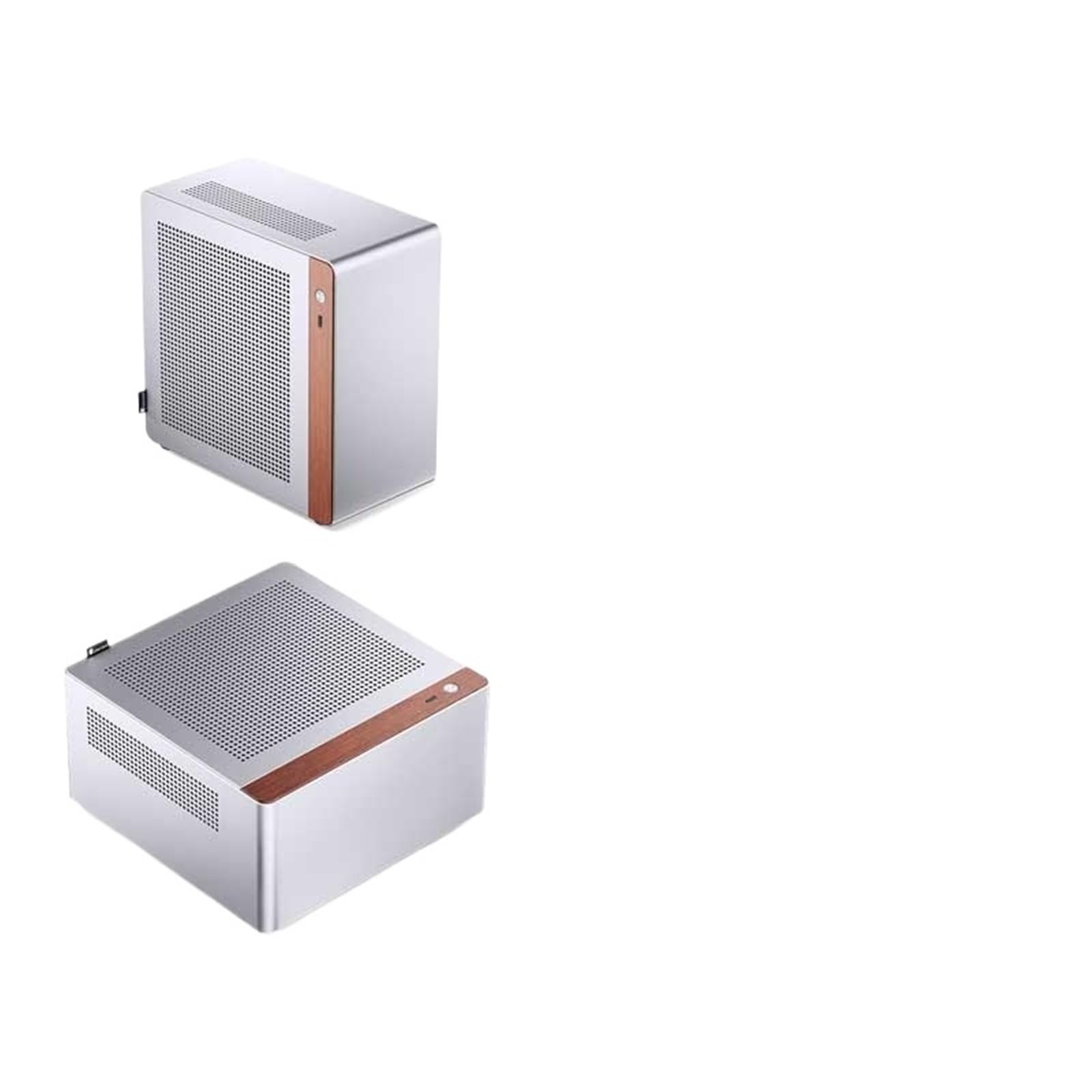 NV10 N10 ITX Mini obudowa na biurko (powłoka ze stopu aluminium 3,3 mm / północnoamerykański czarny orzech / wersja ITX / kabel adaptera PCIE4.0)