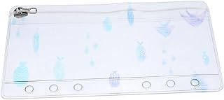 NOLITOY Série Oceano A6 Livro De Mão Envelopes Decorativos Envelopes De Cartão De Visita Fichário Pasta Transparente Bolsa Com Zíper Envelopes De Dinheiro A6 Bolsos De Fichário De 6 Furos